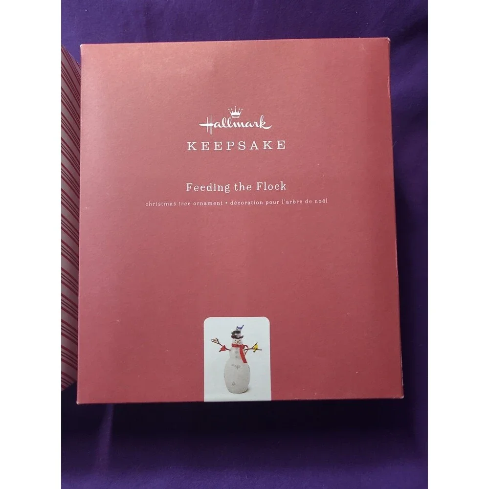 Hallmark Keepsake 2018 Snowman Feeding The Flock Birds Christmas Ornament 6.5”